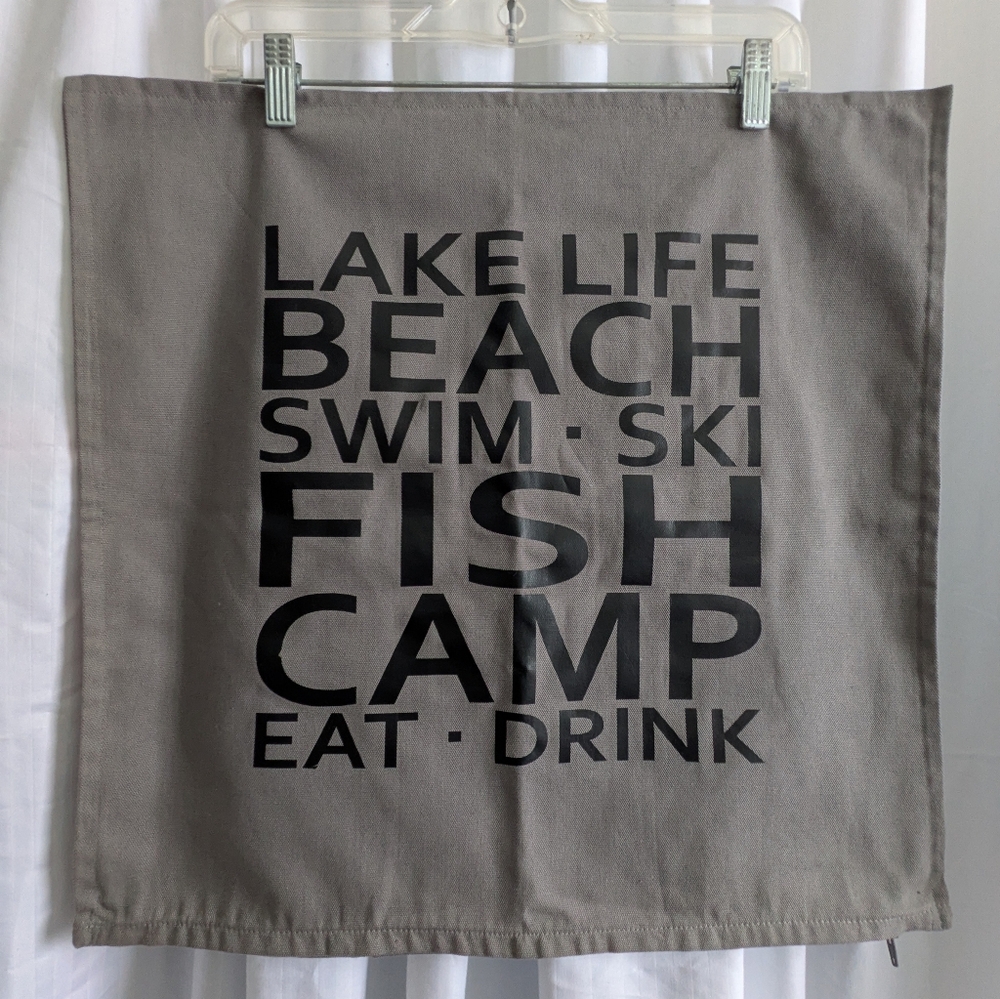 Cushion Cover Pillow Slip Lake Life Cottage Summer Fishing Camping